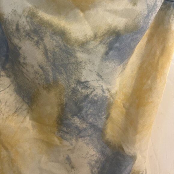 Blue & White Tie Dye IRIS Satin Slip Dress - Cowl Neck Sz S Princess Coquette - Picture 2 of 9